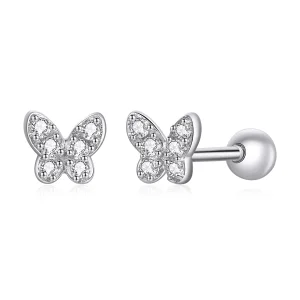 (image for) Pandora Style Silver Butterfly Stud Earrings - SCE1116