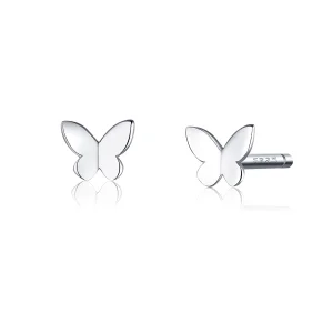 (image for) Pandora Style Silver Butterfly Stud Earrings - SCE775