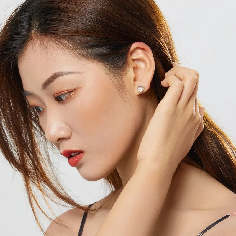 (image for) Pandora Style Silver Caring Dog Paw Stud Earrings - SCE654-Wh - View 6