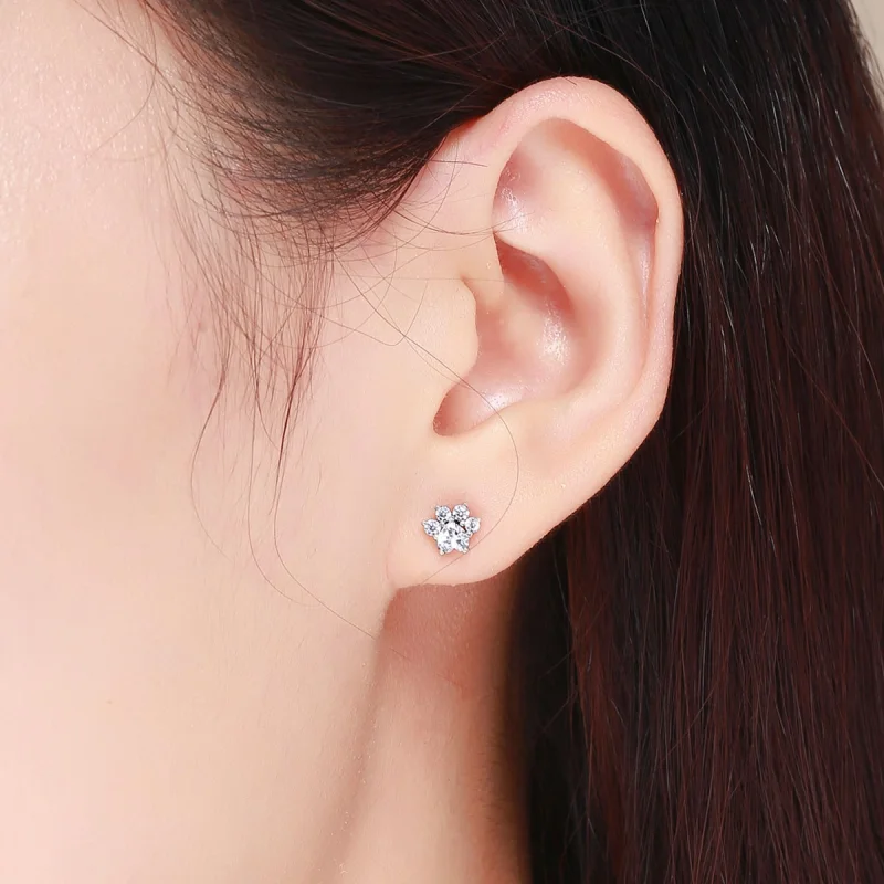 (image for) Pandora Style Silver Cat Companionship Stud Earrings - SCE424 - View 7