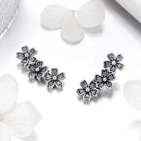 Pandora Style Silver Contracted Daisy Stud Earrings - SCE419 Pandora Style Silver Contracted Daisy Stud Earrings - SCE419