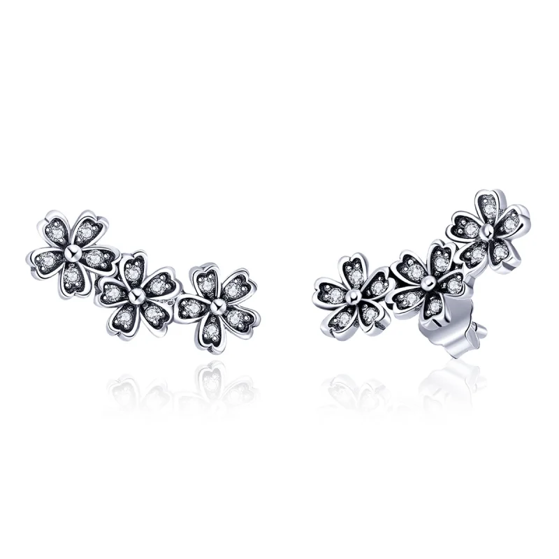 (image for) Pandora Style Silver Contracted Daisy Stud Earrings - SCE419 - Product Image