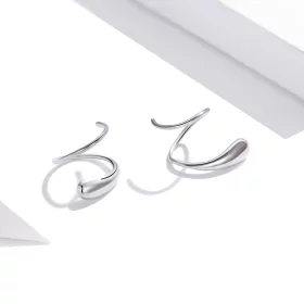 Pandora Style Silver Creative Water Droplets Stud Earrings - SCE1130 Pandora Style Silver Creative Water Droplets Stud Earrings - SCE1130