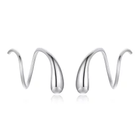 Pandora Style Silver Creative Water Droplets Stud Earrings - SCE1130