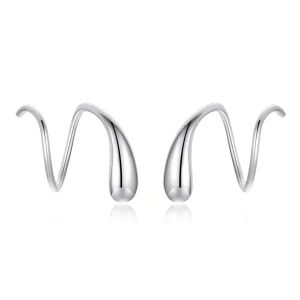 (image for) Pandora Style Silver Creative Water Droplets Stud Earrings - SCE1130