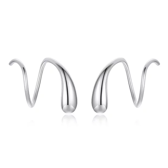 Pandora Style Silver Creative Water Droplets Stud Earrings - SCE1130