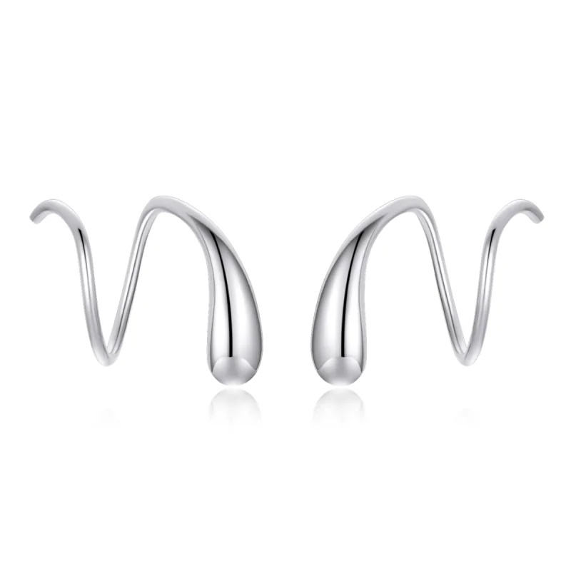 (image for) Pandora Style Silver Creative Water Droplets Stud Earrings - SCE1130 - Product Image