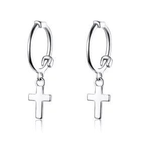 Pandora Style Silver Cross Hanging Earrings - SCE547 Pandora Style Silver Cross Hanging Earrings - SCE547
