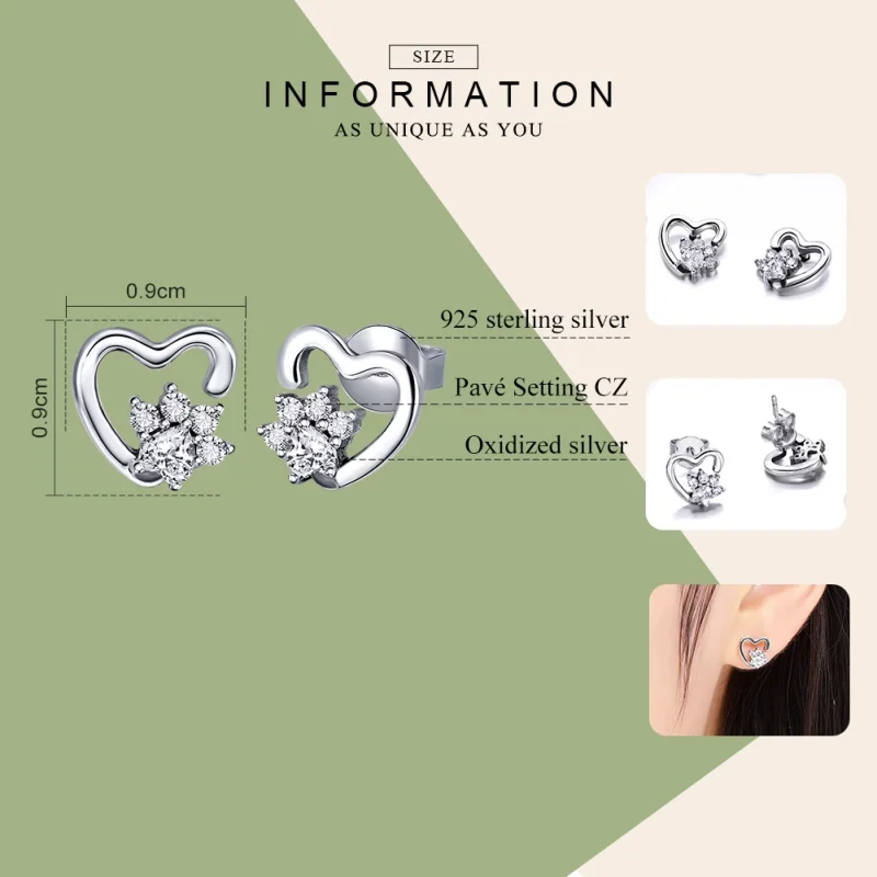 (image for) Pandora Style Silver Cute Cat Paw Stud Earrings - SCE415 - View 3