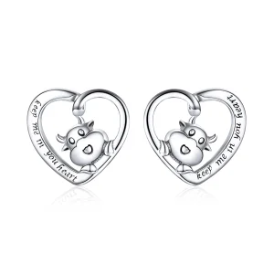 (image for) Pandora Style Silver Cute Cow Stud Earrings - SCE984