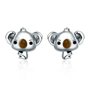 (image for) Pandora Style Silver Cute Koala Stud Earrings - SCE381