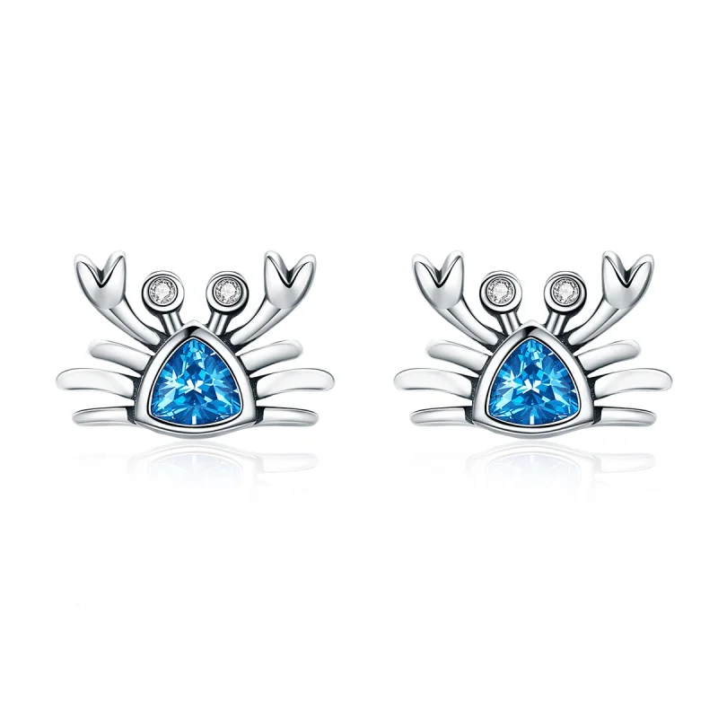 (image for) Pandora Style Silver Cute Little Crab Stud Earrings - SCE413 - Product Image