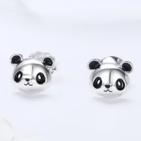 Pandora Style Silver Cute Panda Stud Earrings - SCE386 Pandora Style Silver Cute Panda Stud Earrings - SCE386