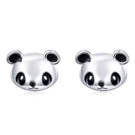 Pandora Style Silver Cute Panda Stud Earrings - SCE386 Pandora Style Silver Cute Panda Stud Earrings - SCE386