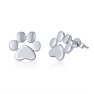 (image for) Pandora Style Silver Cute Paw Stud Earrings - SCE407-2