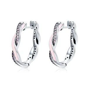 (image for) Pandora Style Silver Cute Rabbit Hoop Earrings - SCE297