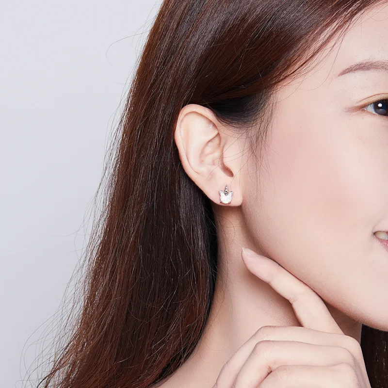 (image for) Pandora Style Silver Cute Unicorn Stud Earrings - SCE737 - View 7