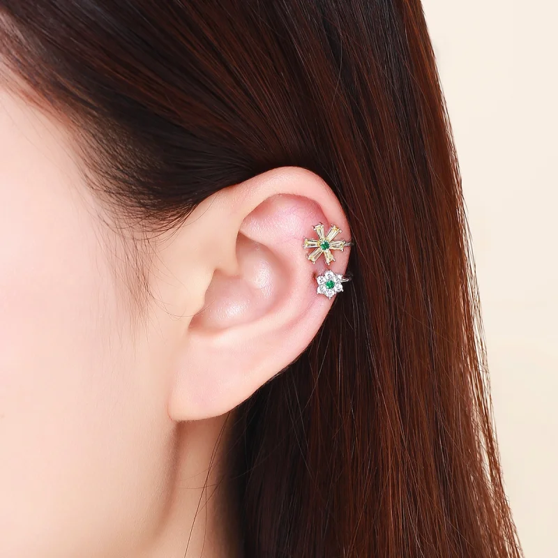 (image for) Pandora Style Silver Daisy Flower Stud Earrings - SCE487 - View 5