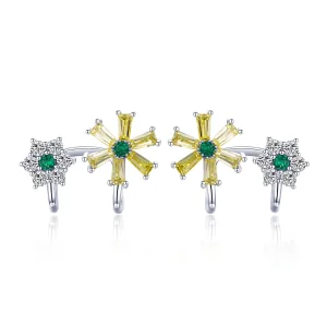 (image for) Pandora Style Silver Daisy Flower Stud Earrings - SCE487