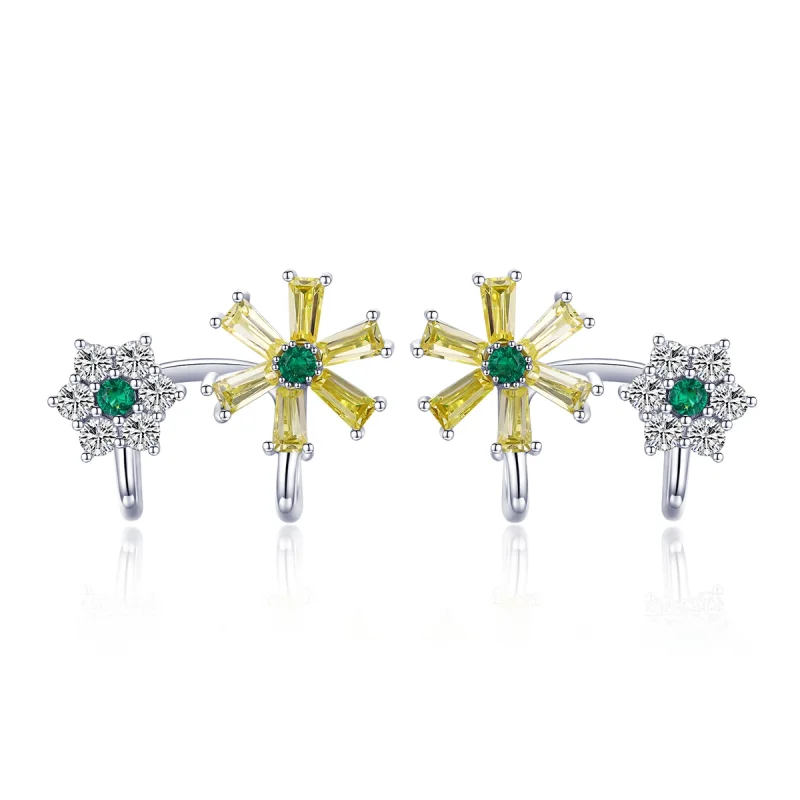 (image for) Pandora Style Silver Daisy Flower Stud Earrings - SCE487 - Product Image