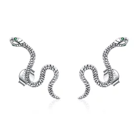 Pandora Style Silver Dance of The Snake Stud Earrings - SCE1111