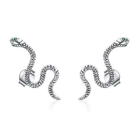 Pandora Style Silver Dance of The Snake Stud Earrings - SCE1111