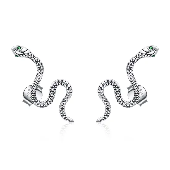 Pandora Style Silver Dance of The Snake Stud Earrings - SCE1111