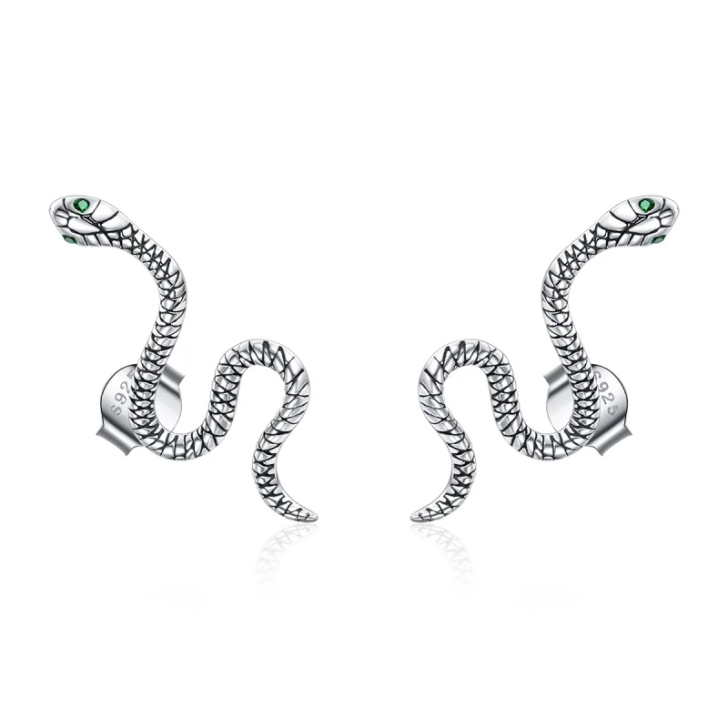 (image for) Pandora Style Silver Dance of The Snake Stud Earrings - SCE1111 - Product Image