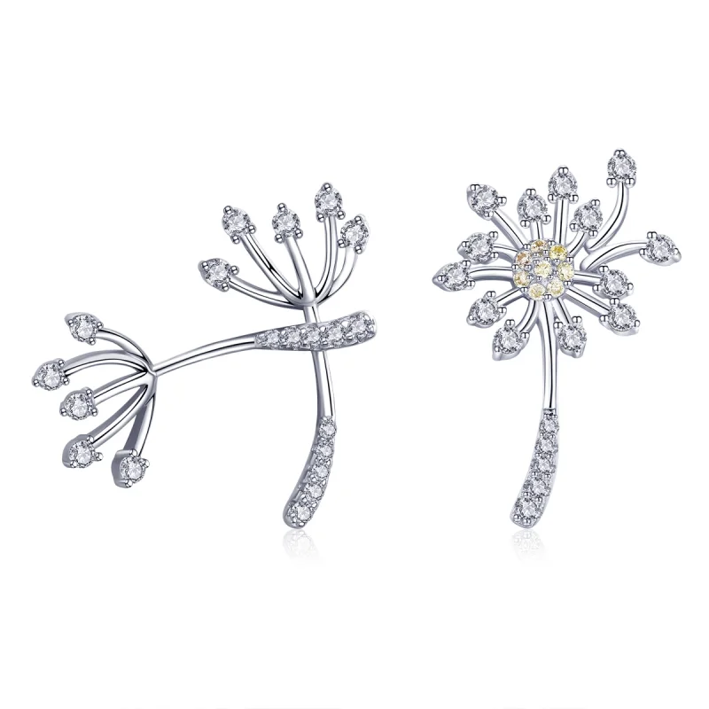 (image for) Pandora Style Silver Dandelion Love Stud Earrings - SCE506 - Product Image