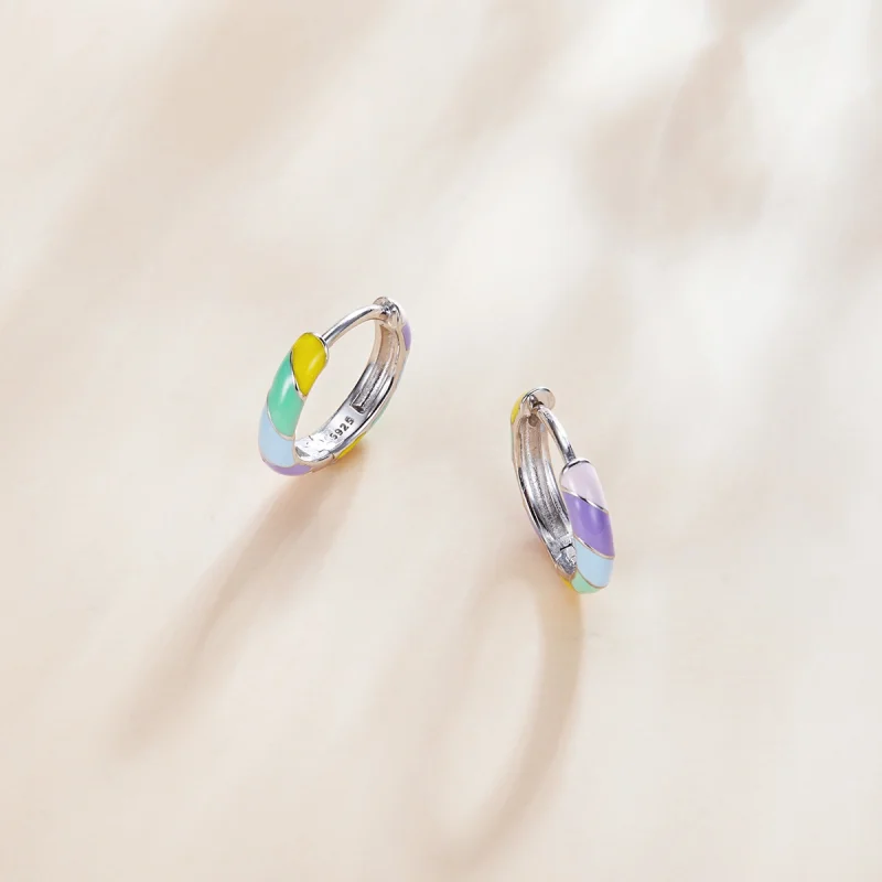 (image for) Pandora Style Silver Dazzle Hoop Earrings - SCE1085 - View 3