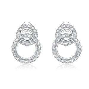 (image for) Pandora Style Silver Dazzling Doubles Stud Earrings - BSE388
