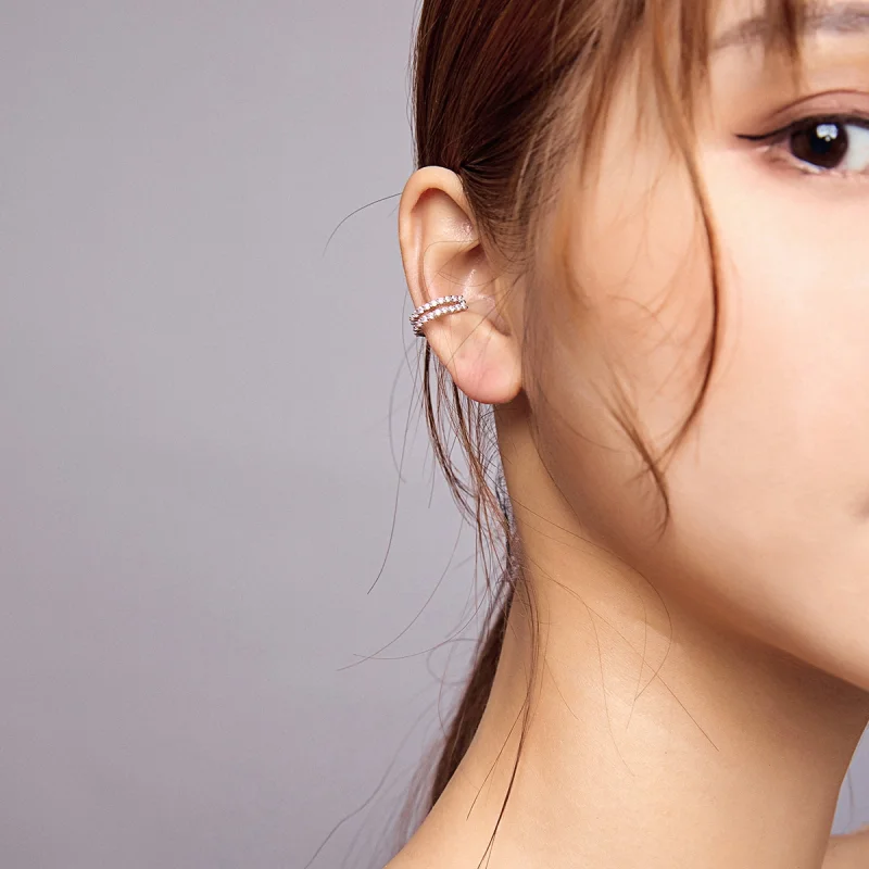 (image for) Pandora Style Silver Dazzling Ear clip - SCE904 - View 7