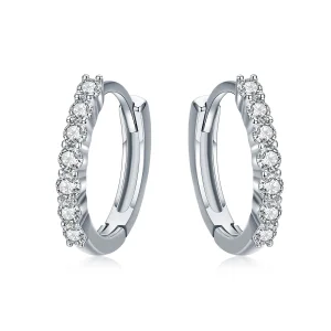 (image for) Pandora Style Silver Declaration of Grace Hoop Earrings - SCE351-1H