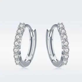 Pandora Style Silver Declaration of Grace Hoop Earrings - SCE351-1H