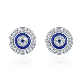 Pandora Style Silver Devil's Eye Stud Earrings - SCE148 Pandora Style Silver Devil's Eye Stud Earrings - SCE148