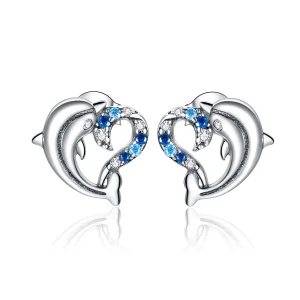 (image for) Pandora Style Silver Dolphin Elves Stud Earrings - SCE930