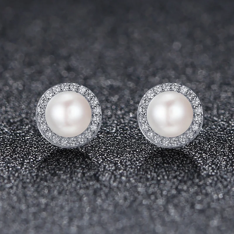 (image for) Pandora Style Silver Elegant Monologue Stud Earrings - SCE122 - View 4