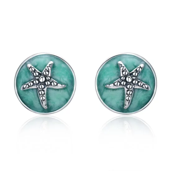Pandora Style Silver Fantasy Starfish Stud Earrings - SCE205