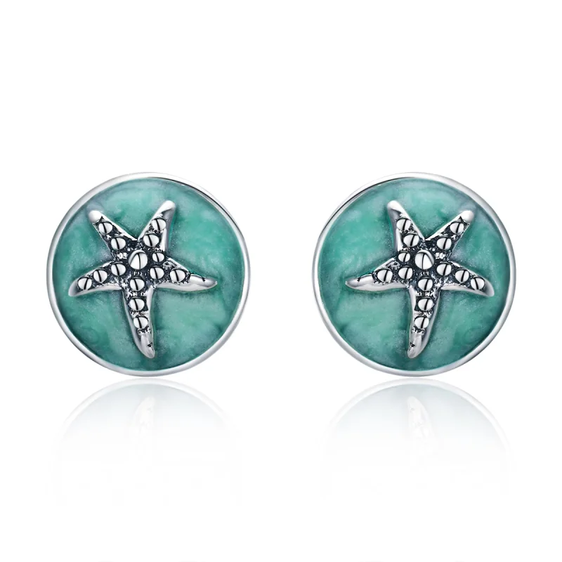 (image for) Pandora Style Silver Fantasy Starfish Stud Earrings - SCE205 - Product Image