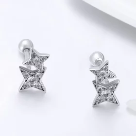 Pandora Style Silver Fascinating Starlight Stud Earrings - SCE432 Pandora Style Silver Fascinating Starlight Stud Earrings - SCE432