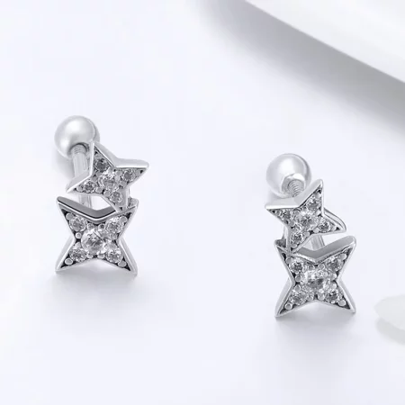 Pandora Style Silver Fascinating Starlight Stud Earrings - SCE432