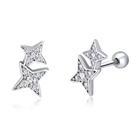 Pandora Style Silver Fascinating Starlight Stud Earrings - SCE432 Pandora Style Silver Fascinating Starlight Stud Earrings - SCE432