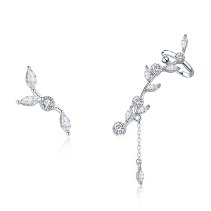 (image for) Pandora Style Silver Flower Branch Stud Earrings - SCE429
