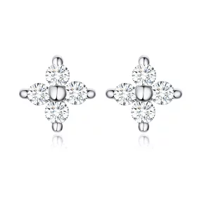Pandora Style Silver Flower of Light Stud Earrings - SCE648 Pandora Style Silver Flower of Light Stud Earrings - SCE648
