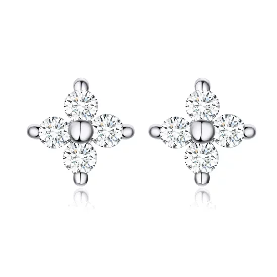 Pandora Style Silver Flower of Light Stud Earrings - SCE648