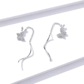 Pandora Style Silver Flying Butterflies Dangle Earrings - BSE436 Pandora Style Silver Flying Butterflies Dangle Earrings - BSE436