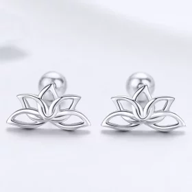 Pandora Style Silver Fresh Lotus Stud Earrings - BSE024 Pandora Style Silver Fresh Lotus Stud Earrings - BSE024