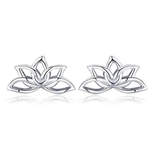 (image for) Pandora Style Silver Fresh Lotus Stud Earrings - BSE024