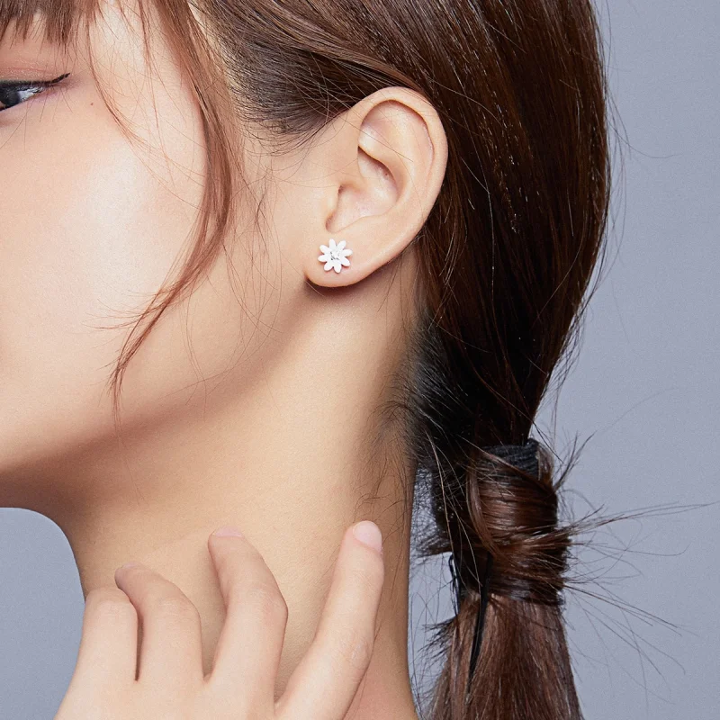 (image for) Pandora Style Silver Garden Elves Stud Earrings - SCE917 - View 5