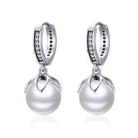 Pandora Style Silver Gentle Love Hanging Earrings - SCE482 Pandora Style Silver Gentle Love Hanging Earrings - SCE482